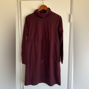 Seraphine burgundy nursing sweatshirt dress, size XS
